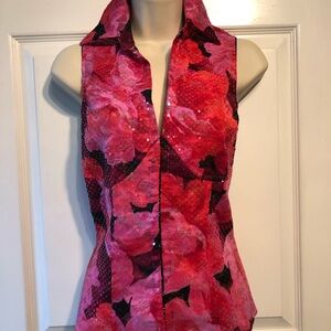 Cache Floral Sleeveless Top